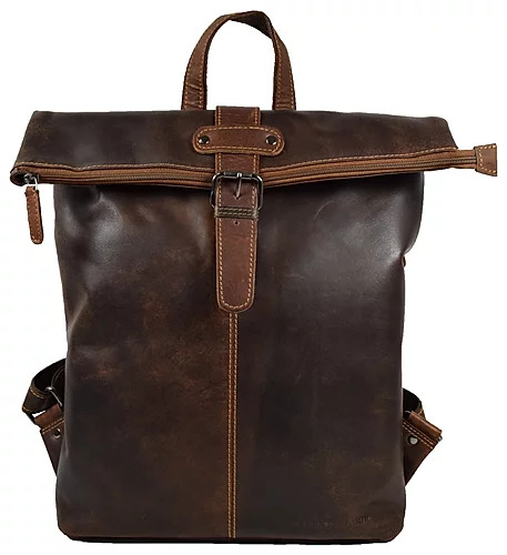 Schwarzer Lederrucksack
